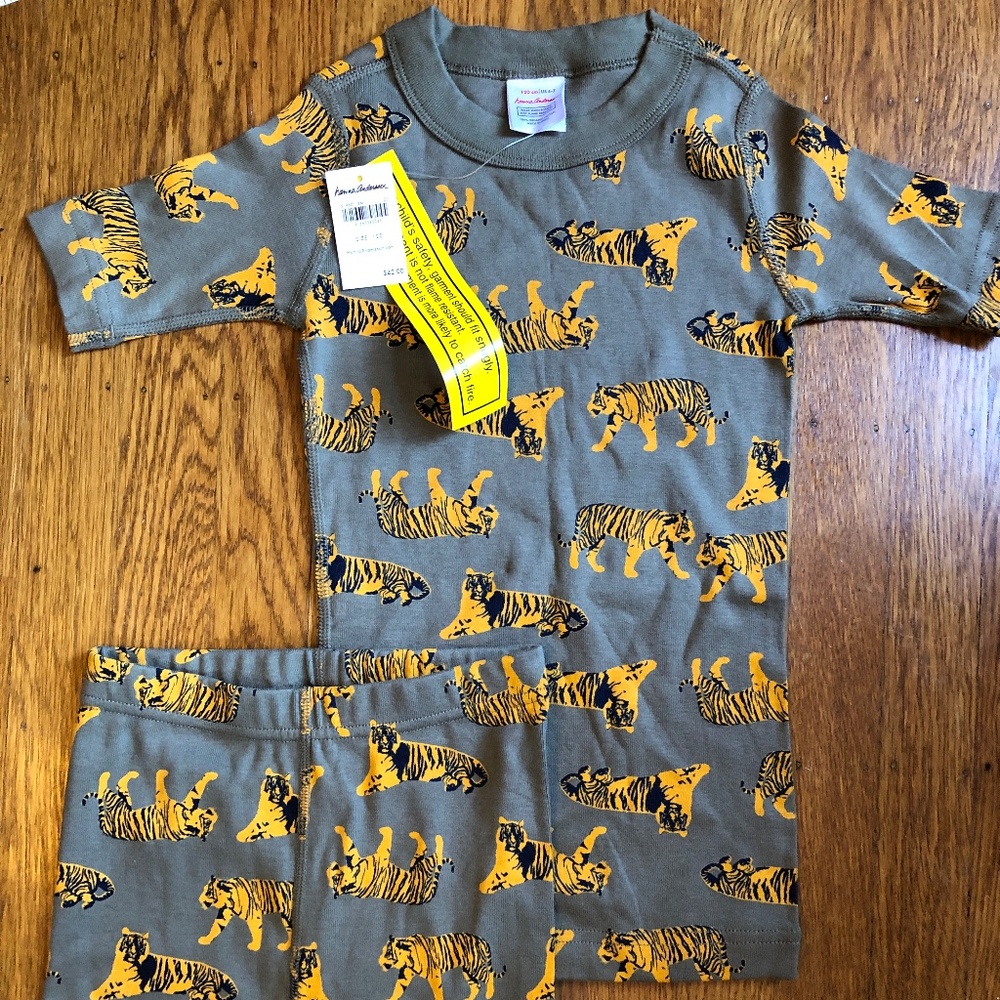 Hanna Andersson Tigers Size 120 (6-7) Kids Short sleeve PJs New NWT